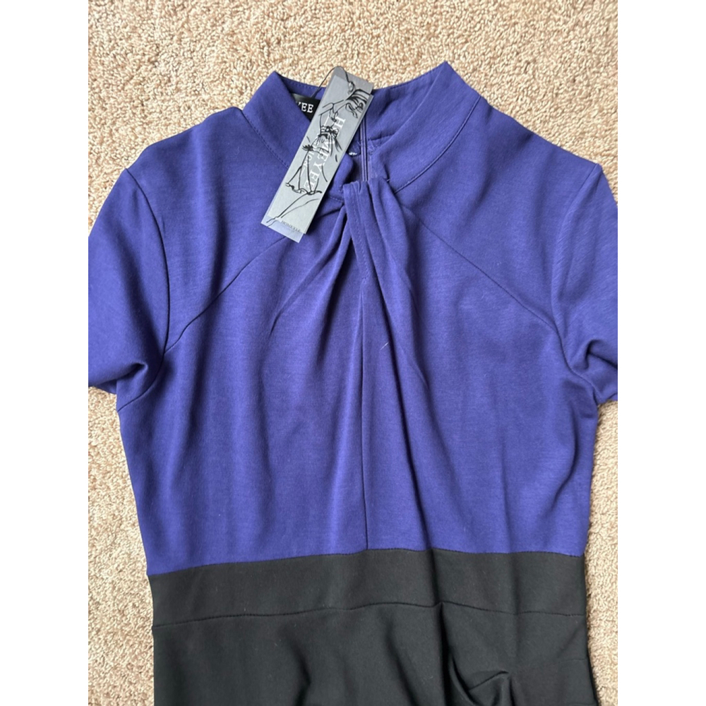 Women's YFEE blue Black Colorblock Midi Dress XL - Picture 4 of 6